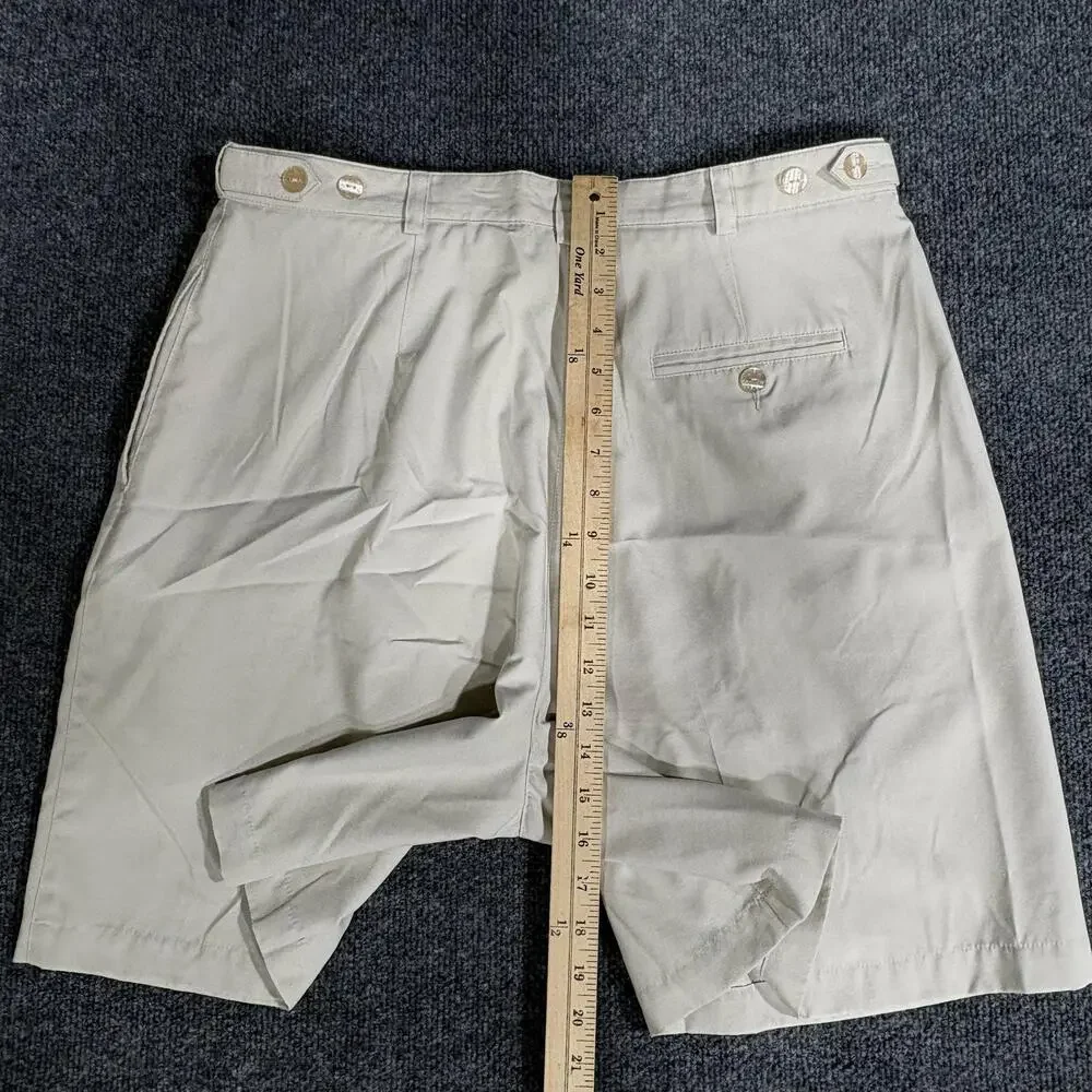 Liz Claiborne Lizgolf Shorts Womens 16 Beige Pleated Bermuda Golf Microfiber